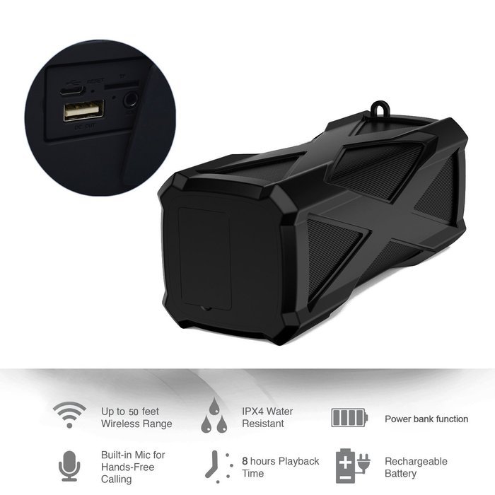 Lorida Portable Waterproof Wireless Bluetooth Speaker Stereo 2*3W Scratch-resistant Super Bass 4000mAh Battery... N5