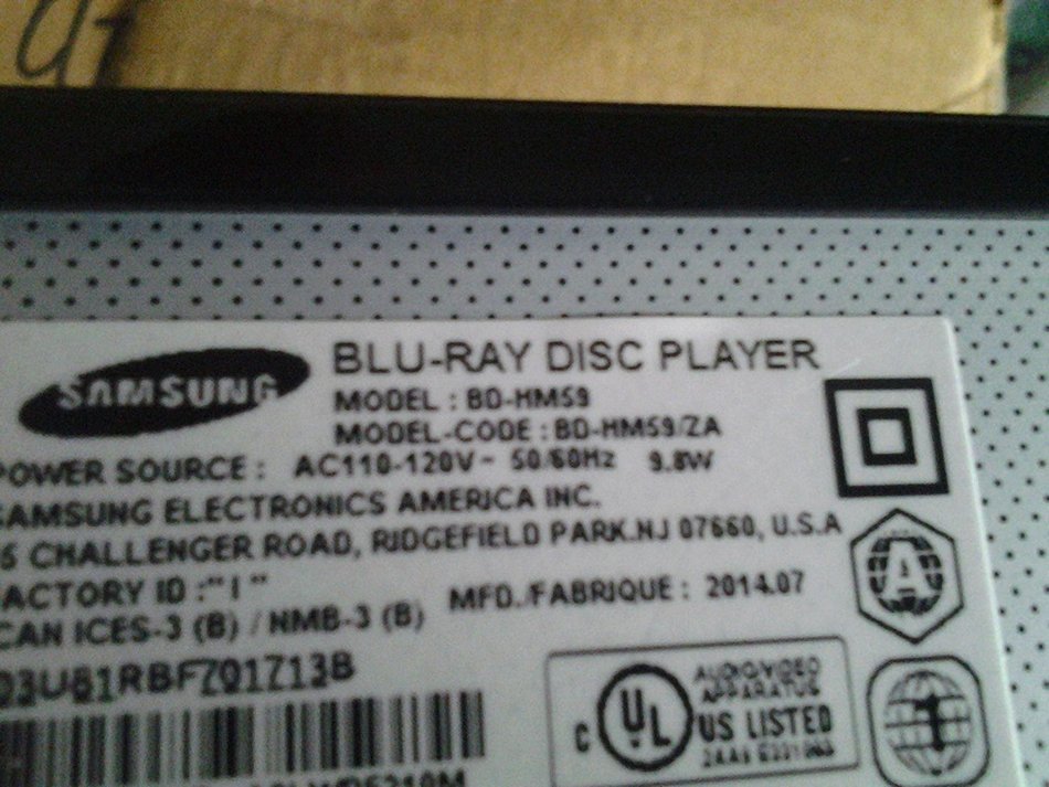 Samsung 3D Blu-Ray Disc Player/DVD Player BD-HM59 N3