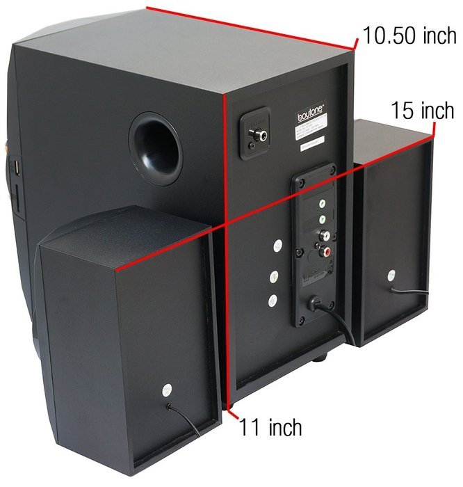 Boytone BT-324F, 2.1 Bluetooth powerful home theater speaker systems, with FM Radio, SD USB ports, digital play... N4
