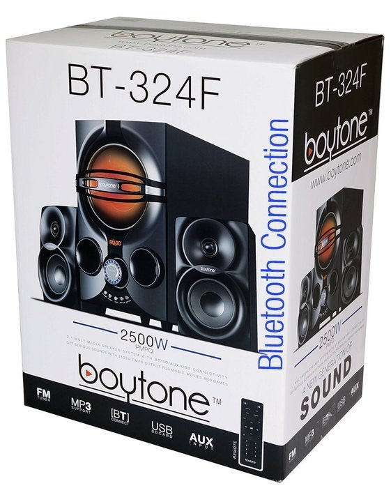 Boytone BT-324F, 2.1 Bluetooth powerful home theater speaker systems, with FM Radio, SD USB ports, digital play... N7