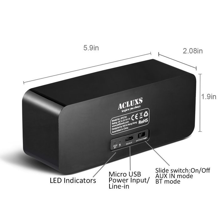 Wireless Speakers,ACLUXS Magicbox Ultra-Portable Bluetooth Speakers for iPhone, iPad Mini, iPad 4/3/2, iTouch,... N4