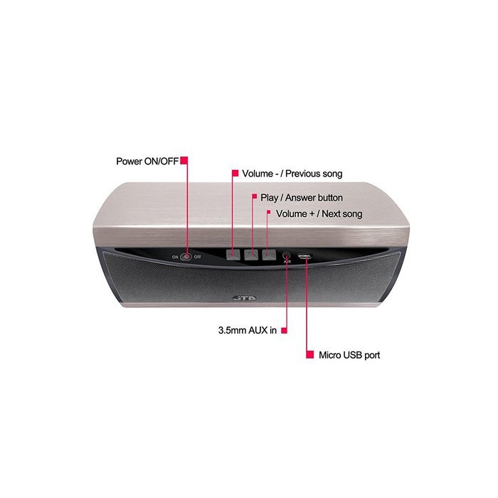 JTD &reg; Armor Portable Wireless Bluetooth Speakers with Additional 1000 mAh Emergency Power Bank Function and Splashproof... N10