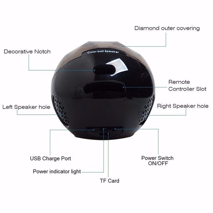 Bluetooth Speakers,ELEGIANT Hi-Fi Portable Wireless Stereo Speaker with Remote Control,LED Color Changing Ball... N8