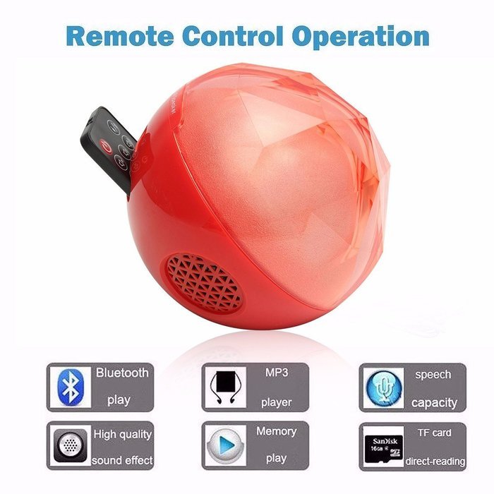 Bluetooth Speakers,ELEGIANT Hi-Fi Portable Wireless Stereo Speaker with Remote Control,LED Color Changing Ball... N12