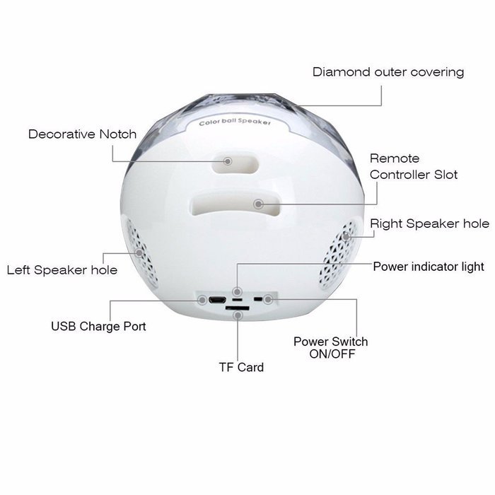 Bluetooth Speakers,ELEGIANT Hi-Fi Portable Wireless Stereo Speaker with Remote Control,LED Color Changing Ball... N22