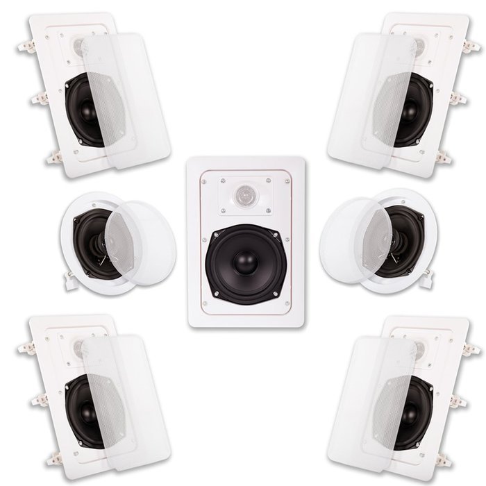 Acoustic Audio HT-57 7.1 Home Theater Speaker System (White, 7)