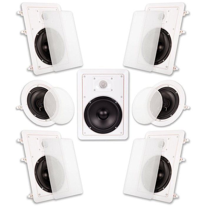 Acoustic Audio HT-57 7.1 Home Theater Speaker System (White, 7) N4