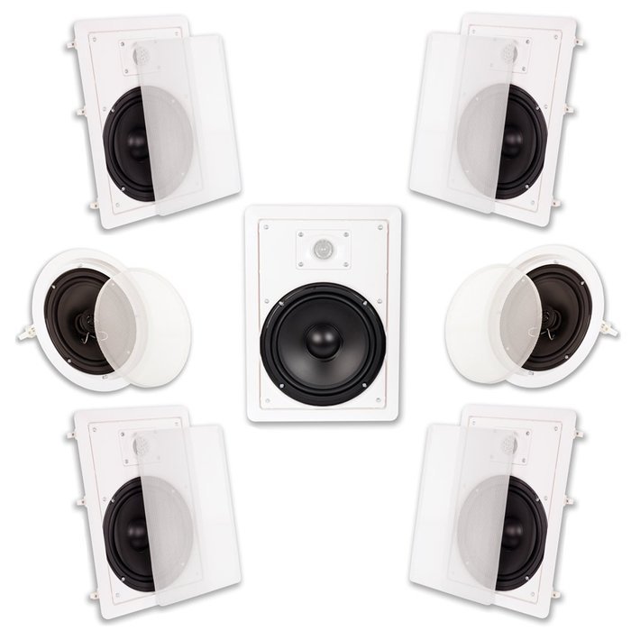 Acoustic Audio HT-57 7.1 Home Theater Speaker System (White, 7) N7