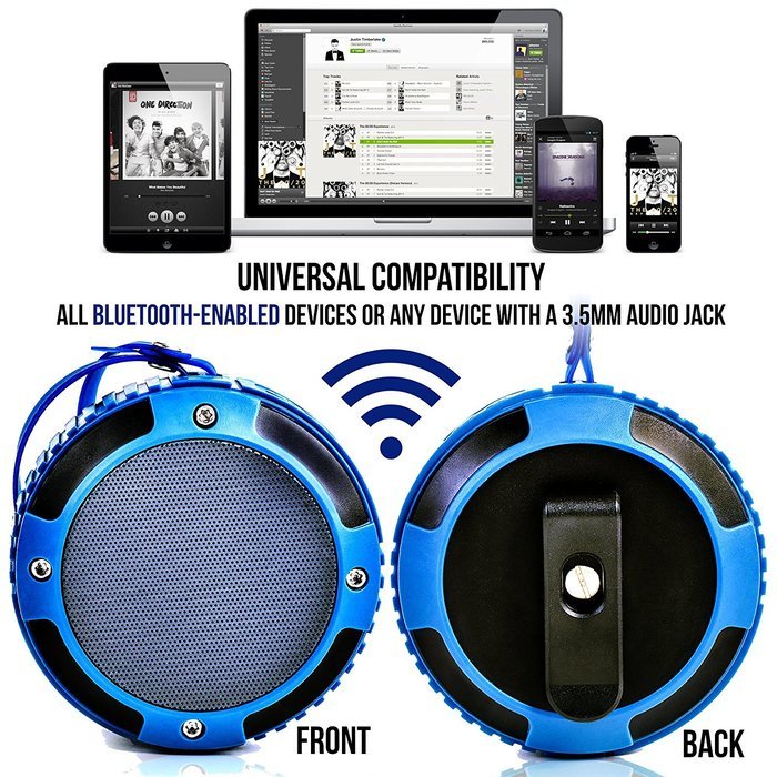 Waterproof Bluetooth Speaker, Alpatronix AX320 Ultra-Portable Wireless Shockproof Speaker with Built-in Mic, Passive... N4
