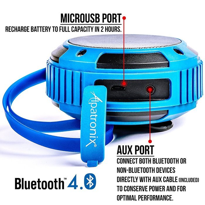 Waterproof Bluetooth Speaker, Alpatronix AX320 Ultra-Portable Wireless Shockproof Speaker with Built-in Mic, Passive... N7
