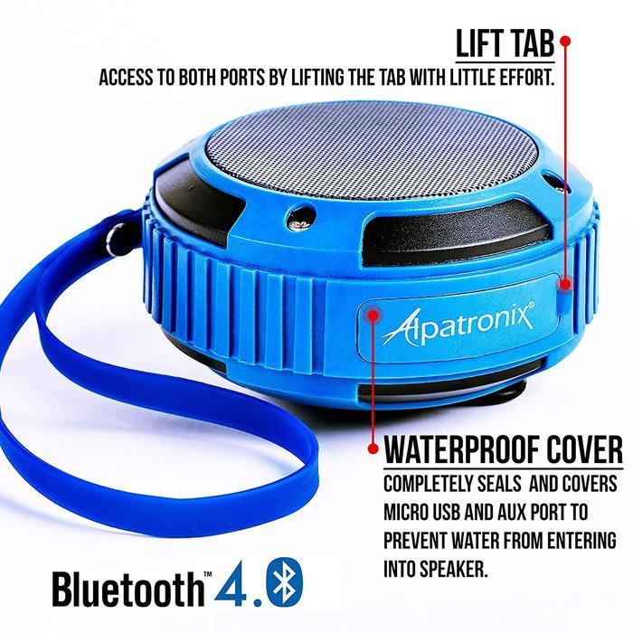 Waterproof Bluetooth Speaker, Alpatronix AX320 Ultra-Portable Wireless Shockproof Speaker with Built-in Mic, Passive... N8