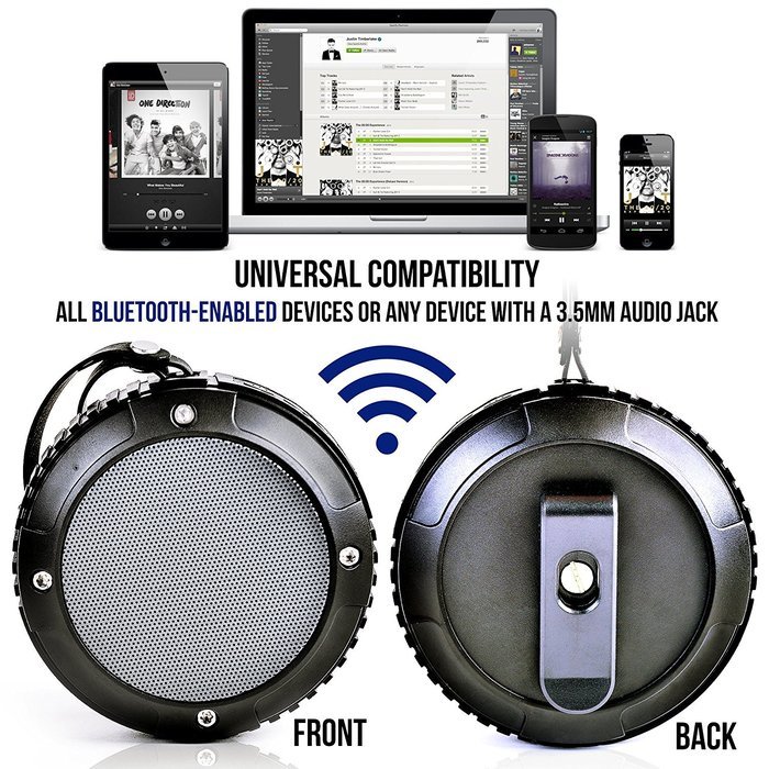 Waterproof Bluetooth Speaker, Alpatronix AX320 Ultra-Portable Wireless Shockproof Speaker with Built-in Mic, Passive... N13