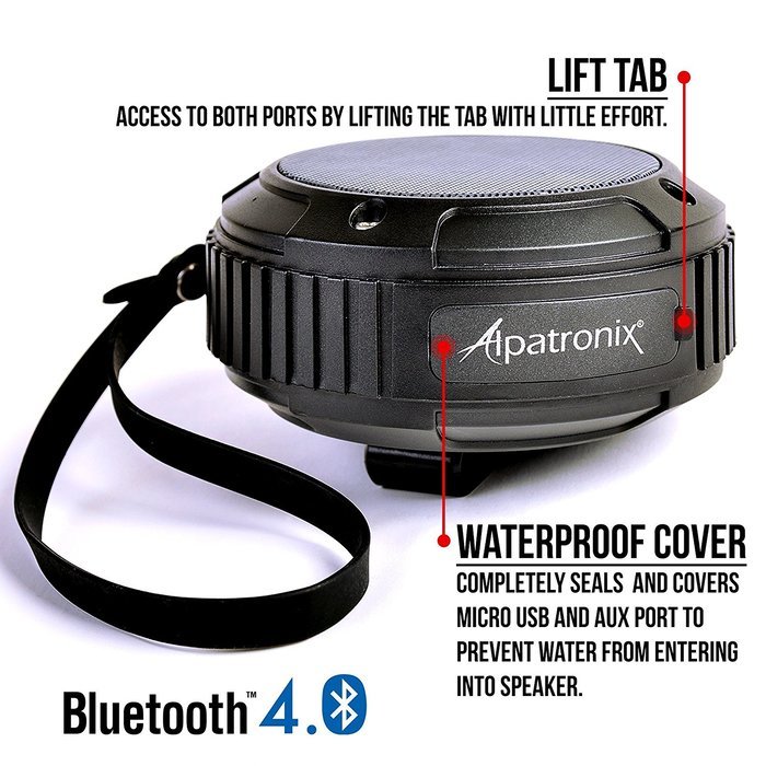 Waterproof Bluetooth Speaker, Alpatronix AX320 Ultra-Portable Wireless Shockproof Speaker with Built-in Mic, Passive... N16