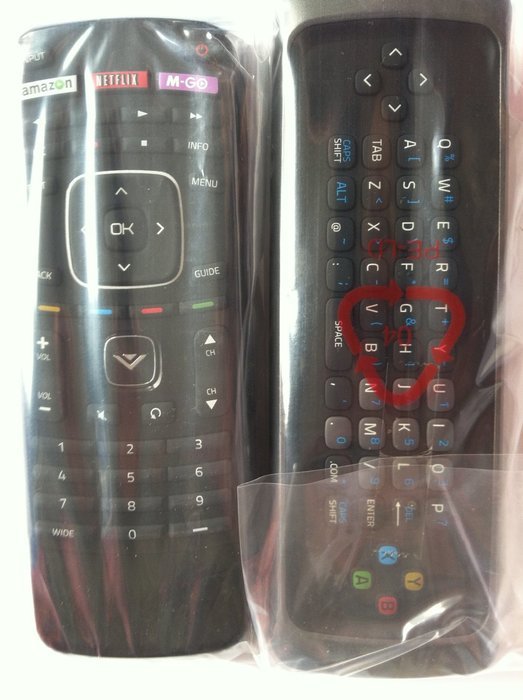 New Smart TV Remote control---with Qwerty dual side keyboard amazon--Netlix--M-GO Wide key for VIZIO TV N2
