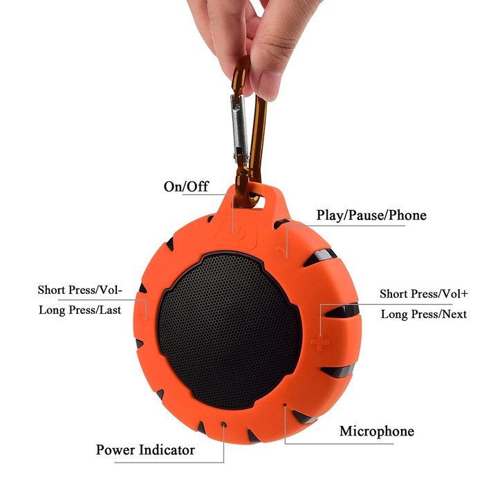 Waterproof Bluetooth Speaker, iXCC Portable Wireless Bluetooth 4.0 Speaker with Rich Bass, Hands-free Microphone... N20