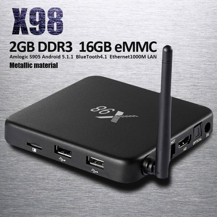 iNepo X98 Android 5.1 Smart TV BOX S905 2GB Ram 16GB Flash Kodi 16.0 Bluetooth 4.1 Support 4K H.265 Metallic Case... N2