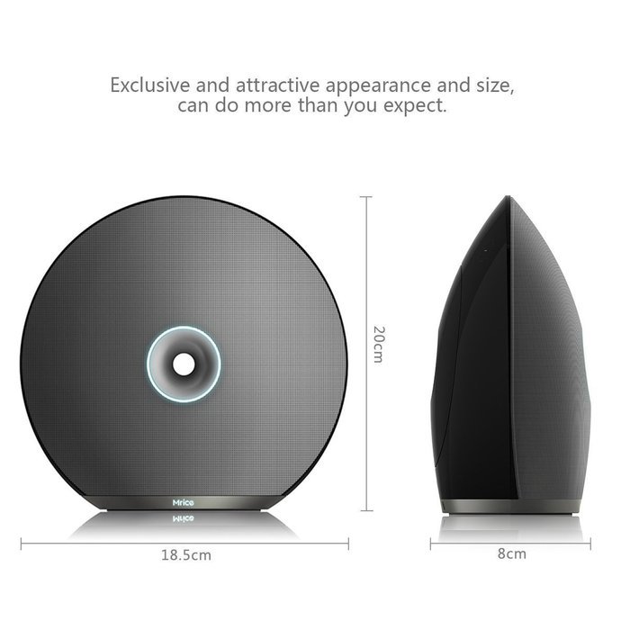 MCOCEAN Portable Wireless Bluetooth Speaker Stereo Resonant Sound Hifi Speaker Indoor Travel Shockproof Gray N2