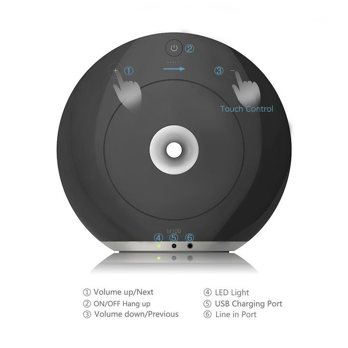 MCOCEAN Portable Wireless Bluetooth Speaker Stereo Resonant Sound Hifi Speaker Indoor Travel Shockproof Gray N3