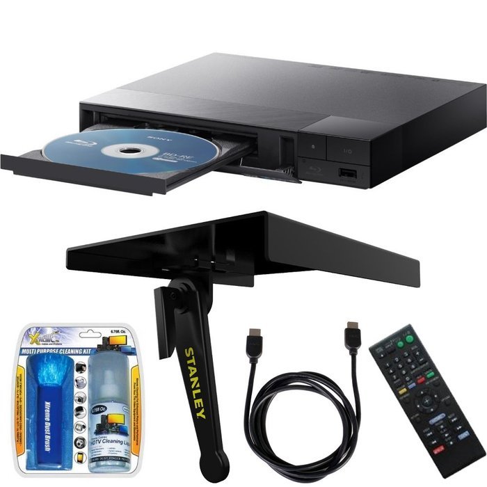 Sony BDP-S3700 Streaming Blu-ray Disc Player with Wi-Fi w/ Cleaning Kit and HDMI Cable Bundle N5