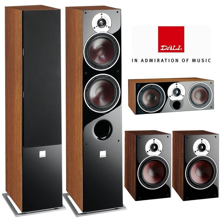 Dali 5-Piece Speaker System with Zensor 7, Zensor 3, and Zensor Vokal in Light Walnut