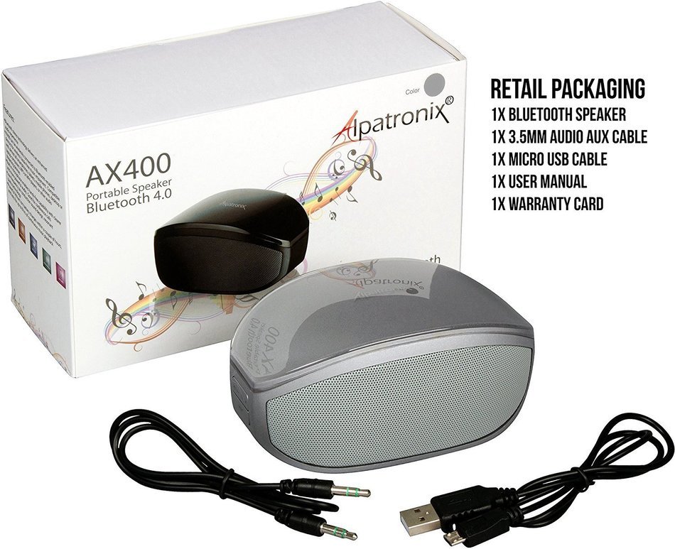 Bluetooth Speaker, Alpatronix AX400 Portable Mini Wireless Stereo Speaker with 6W Loud Volume, Subwoofer, Built-in... N16