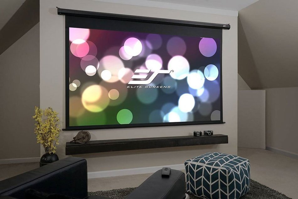 Elite Screens VMAX2, 110-inch 16:9, Wall Ceiling Electric Motorized Drop Down HD Projection Projector Screen,... N22