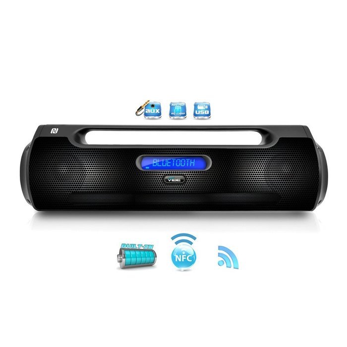 Pyle PBMSPG50 Street Vibe Bluetooth Portable Boom Box Speaker, Wireless NFC Pairing, USB Flash, Micro SD Readers...