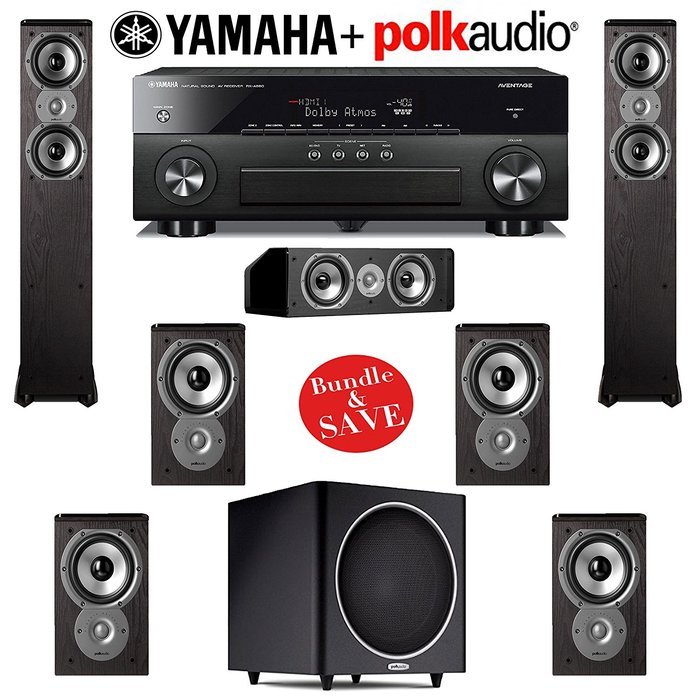 Polk Audio TSi 300 7.1 Home Theater System with Yamaha AVENTAGE RX-A860BL 7.2-Ch Network AV Receiver