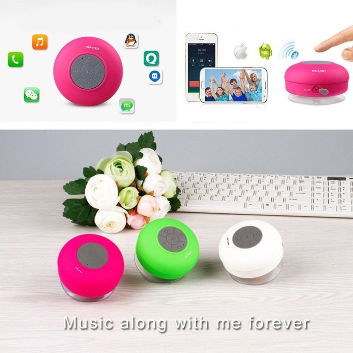 Ecandy Bluetooth Shower Speaker, Water Resistant, Hands Free Portable Speakerphone with Mic, Control Buttons and... N5