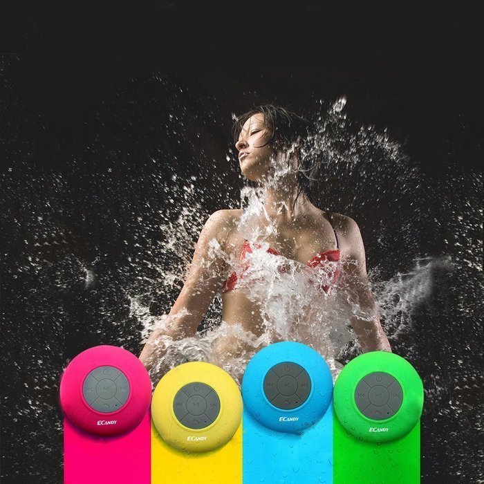 Ecandy Bluetooth Shower Speaker, Water Resistant, Hands Free Portable Speakerphone with Mic, Control Buttons and... N7