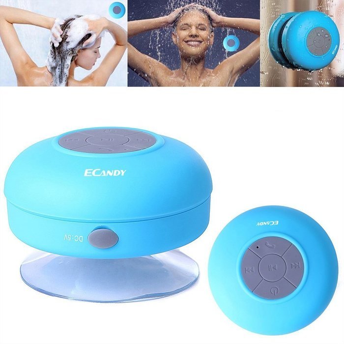 Ecandy Bluetooth Shower Speaker, Water Resistant, Hands Free Portable Speakerphone with Mic, Control Buttons and... N12