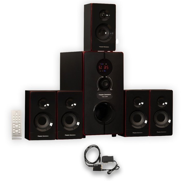 Theater Solutions TS516BT Home Theater Bluetooth 5.1 Speaker System with Optical Input