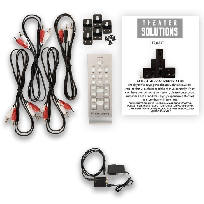 Theater Solutions TS516BT Home Theater Bluetooth 5.1 Speaker System with Optical Input N2