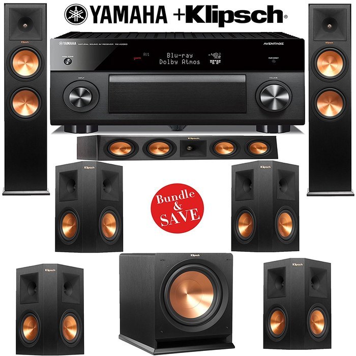 Klipsch RP-280F 7.1 Reference Premiere Home Theater System with Yamaha RX-A2060BL 9.2-Ch Network A/V Receiver