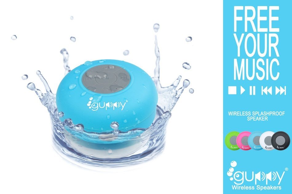 Guppy&reg; Water Resistant Bluetooth Shower Speaker - Wireless Portable Audio, New 2015 Model - Kid-friendly, Built-in... N17