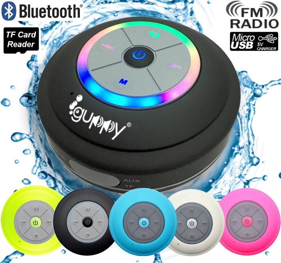 Guppy&reg; Water Resistant Bluetooth Shower Speaker - Wireless Portable Audio, New 2015 Model - Kid-friendly, Built-in... N23