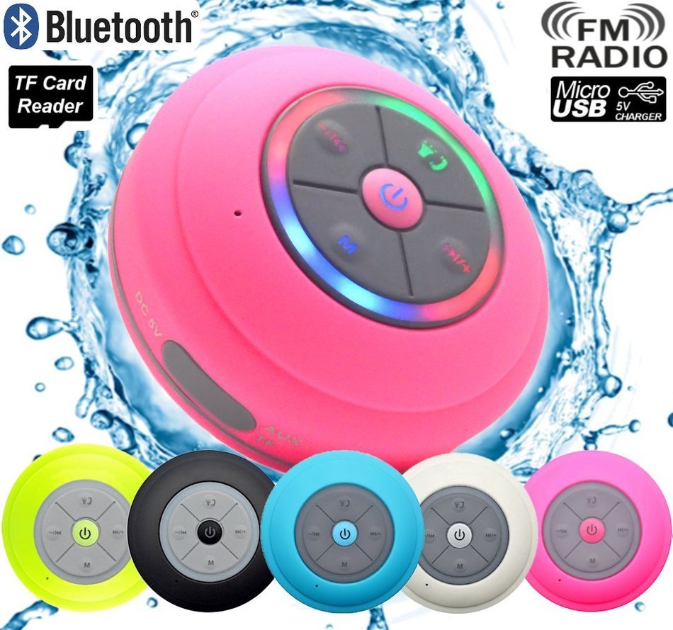 Guppy&reg; Water Resistant Bluetooth Shower Speaker - Wireless Portable Audio, New 2015 Model - Kid-friendly, Built-in... N26