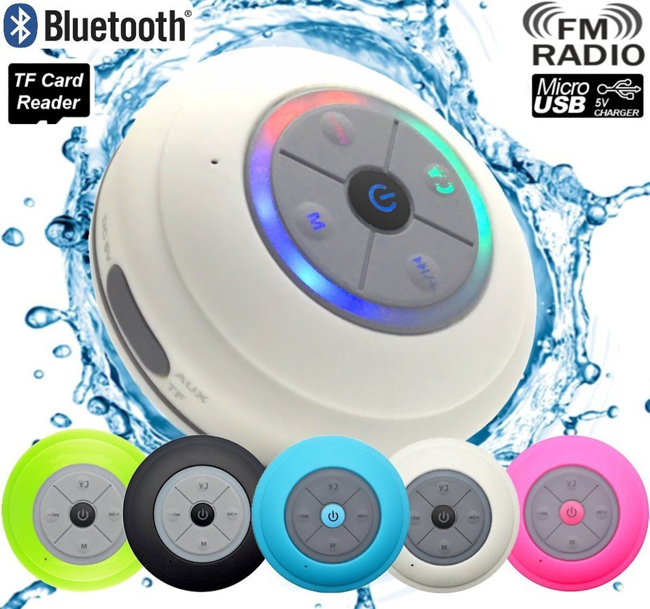 Guppy&reg; Water Resistant Bluetooth Shower Speaker - Wireless Portable Audio, New 2015 Model - Kid-friendly, Built-in... N36