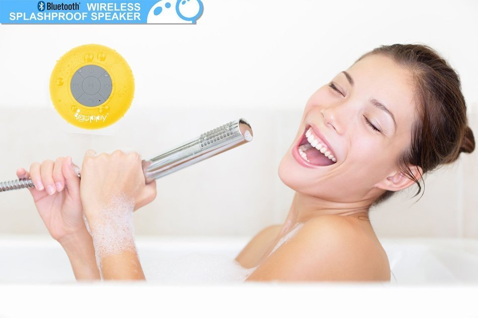 Guppy&reg; Water Resistant Bluetooth Shower Speaker - Wireless Portable Audio, New 2015 Model - Kid-friendly, Built-in... N41