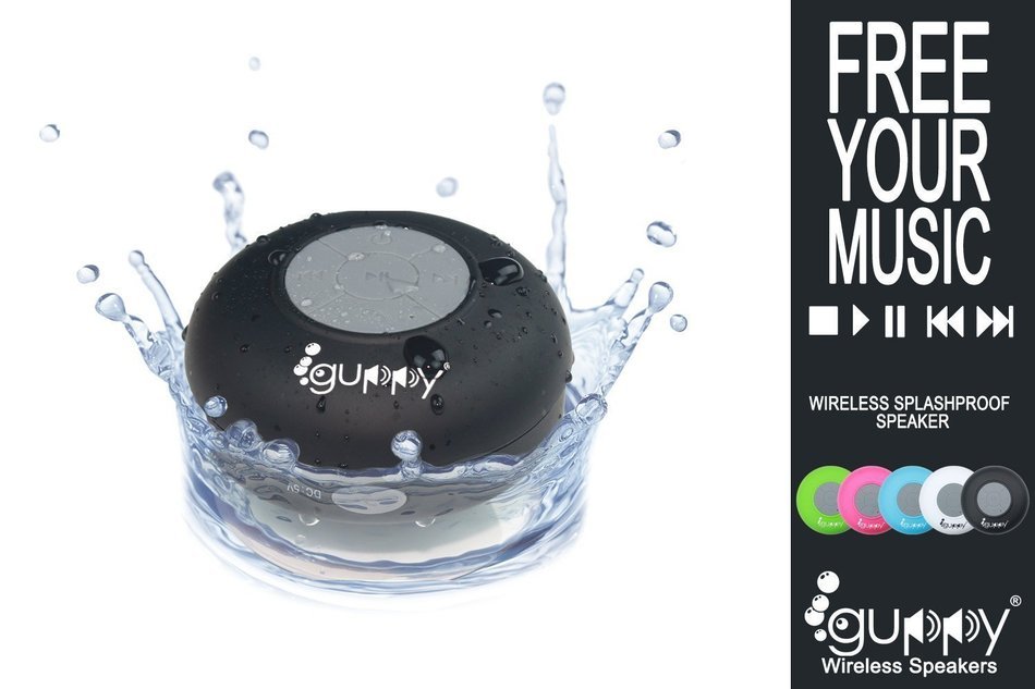 Guppy&reg; Water Resistant Bluetooth Shower Speaker - Wireless Portable Audio, New 2015 Model - Kid-friendly, Built-in... N51