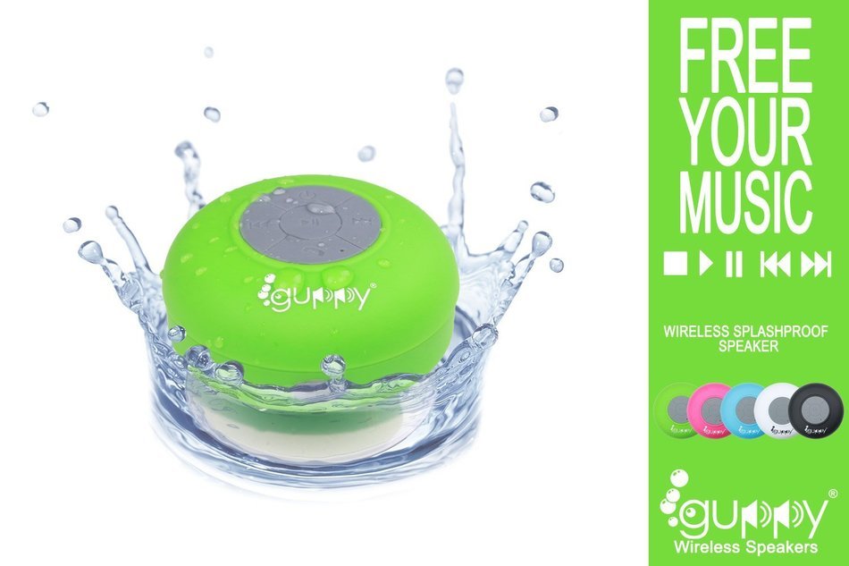 Guppy&reg; Water Resistant Bluetooth Shower Speaker - Wireless Portable Audio, New 2015 Model - Kid-friendly, Built-in... N58