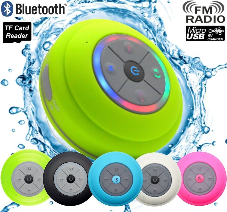 Guppy&reg; Water Resistant Bluetooth Shower Speaker - Wireless Portable Audio, New 2015 Model - Kid-friendly, Built-in... N60