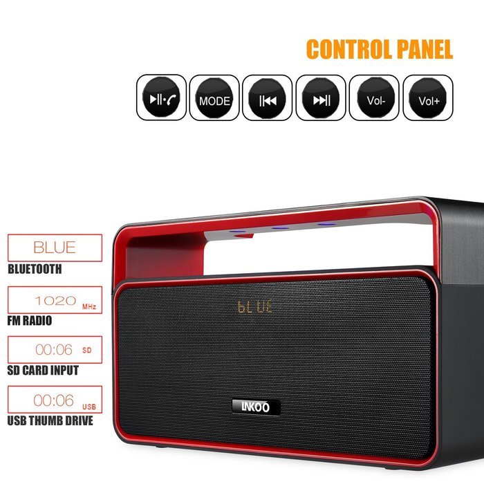 Bluetooth Stereo Speakers Portable, LNKOO Classic Sound Cannon Wireless Powerful Sound with Enhanced Bass Surround... N5