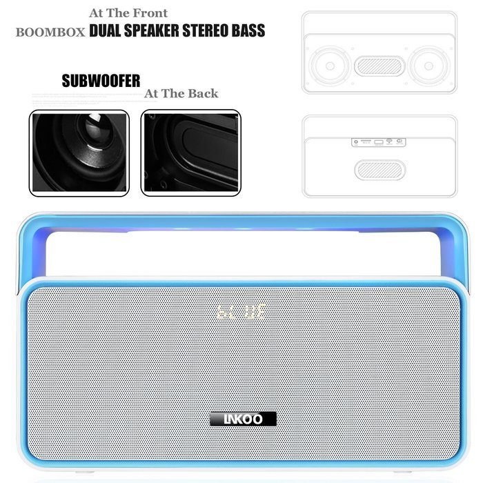 Bluetooth Stereo Speakers Portable, LNKOO Classic Sound Cannon Wireless Powerful Sound with Enhanced Bass Surround... N9