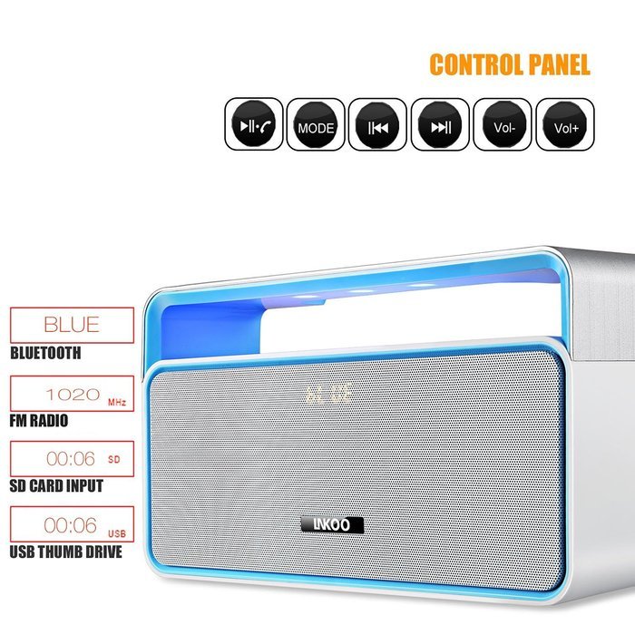 Bluetooth Stereo Speakers Portable, LNKOO Classic Sound Cannon Wireless Powerful Sound with Enhanced Bass Surround... N11