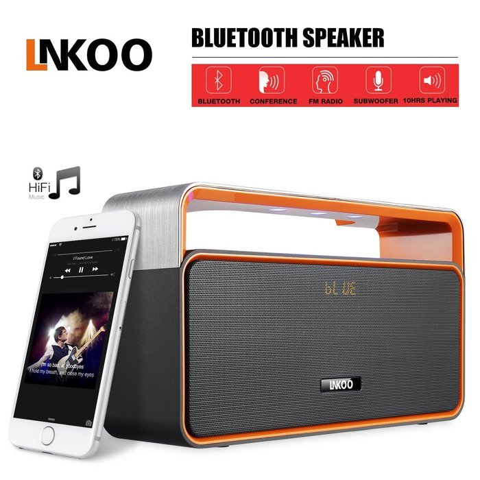 Bluetooth Stereo Speakers Portable, LNKOO Classic Sound Cannon Wireless Powerful Sound with Enhanced Bass Surround... N17