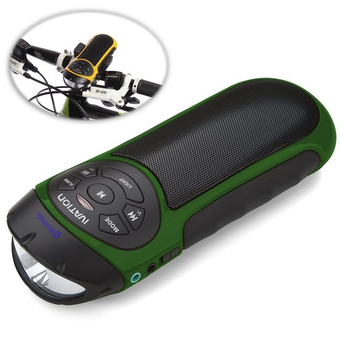 Ivation Bike Beakin: Portable Rechargeable Bluetooth Speakers & MP3 Player w/ MicroSD Card Slot, AUX Input, FM... N11