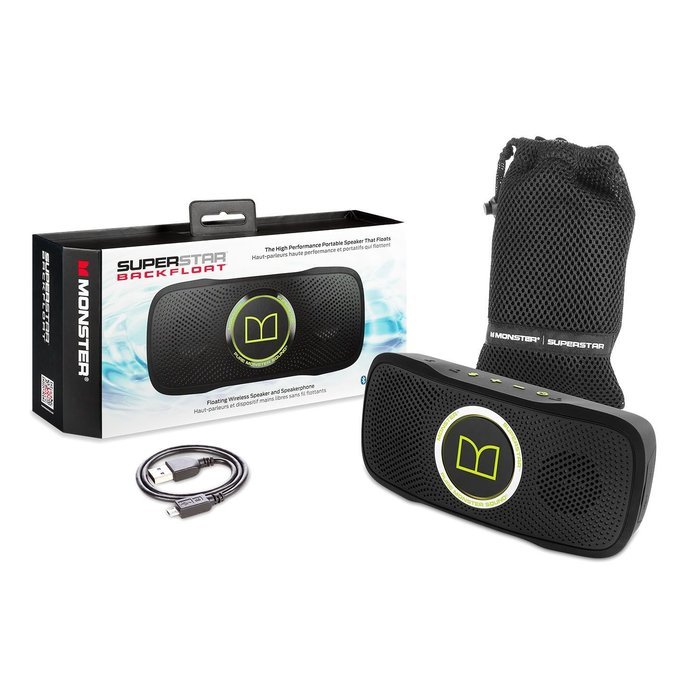 Monster SuperStar BackFloat Waterproof Bluetooth Speaker and Monster Mobile PowerCard Portable Battery N3