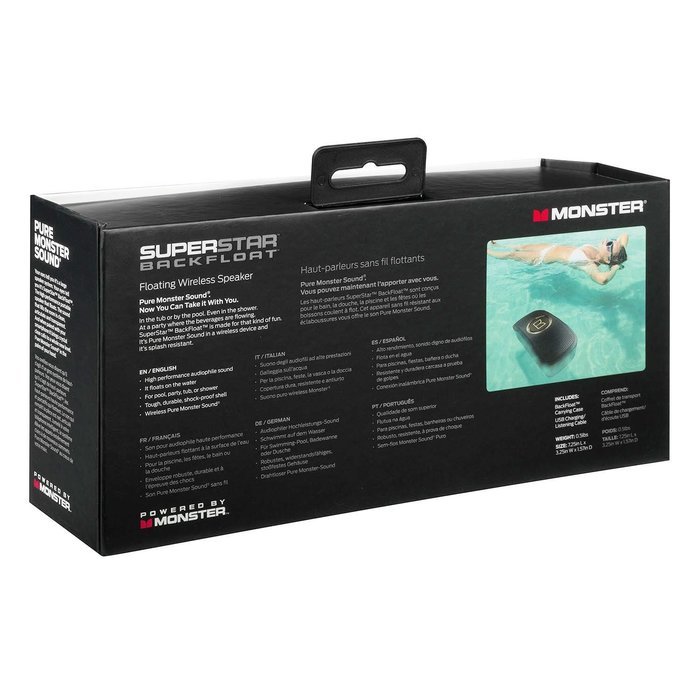 Monster SuperStar BackFloat Waterproof Bluetooth Speaker and Monster Mobile PowerCard Portable Battery N9