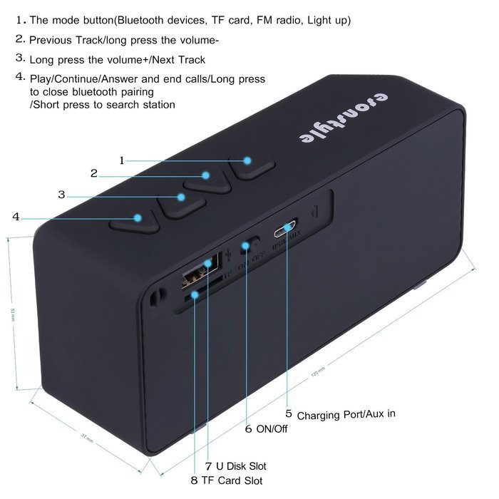 Esonstyle Mini Wireless Bluetooth Speaker with Color Changing LED Lights,Built-in Mic, AUX ,TF Audio, FM Radio... N5